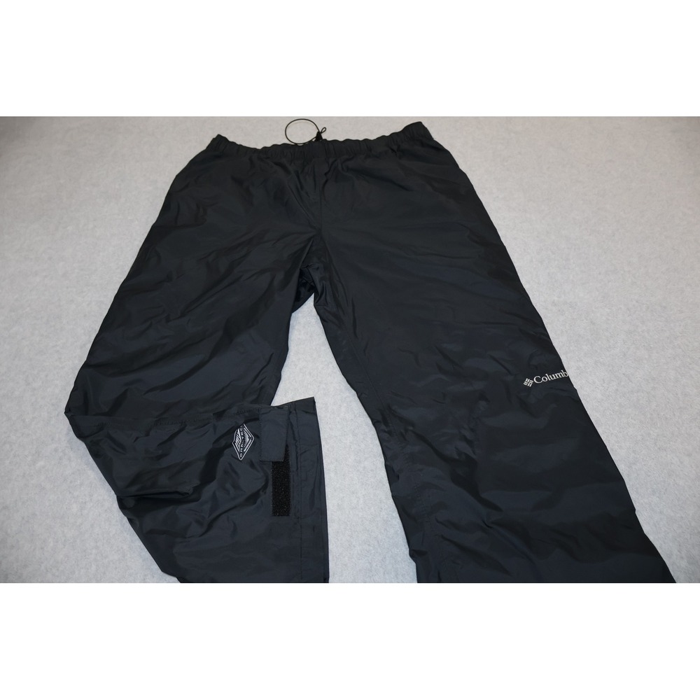 Columbia Rain Pants Mens XL x 30 Black Omni-Tech Waterproof Breathable Nylon